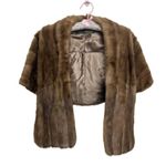 Vintage The May Company Cleveland Mink Real Fur Brown Shawl One Size Old Money Size M Photo 0