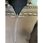 Athleta Dress Nordic Fair Isle Fitted Hoodie Sweatshirt Brown Photo 7