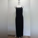 Formal Maxi Dress Slinky Glam Black & Metallic Silver Full Length Marian & Maral Size M Photo 4