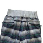 Trousers Reiko Plaid Blue Gray Green Pull On Elastic String Slim SZ S # 1775 Photo 6