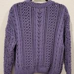 Kendall + Kylie  Denim Blue Open Weave Sweater Photo 1