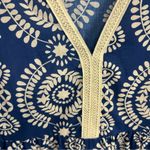 Saiph Cotton Bell Sleeve Santorini tiered Mini Dress crochet detail preppy MED Blue Photo 7