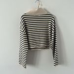 L'Academie  Stripe Pattern Turtleneck Pullover Zipper Knitted Sweater Size Medium Photo 6