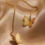 Boutique 14k Gold Plated Butterfly Threader Earrings  Photo 0