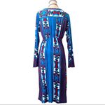 Aztec Print Dress Blue Red White Black Bell Sleeves Small S NWT Photo 2