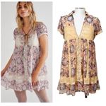 Free People X Anna Sui baby doll mini dress Pink Photo 1