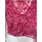 STAUD Destiny Embroidered Cardigan Bow Sheer Blossom Garden Party Women’s XS Pink Photo 1
