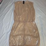 Pretty Little Thing NWT Nude Sequin Shoulder pads Sleeveless Bodycon Dress Sz 8 Photo 12