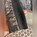 Trouve Black Quilted Bomber Jacket leather houndstooth zip up moto classic S Photo 7