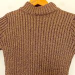 For Love & Lemons  Knitz Rose Gold Sparkle Sweater Dress Short Sleeves Size M Photo 5