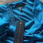 THIRTY THIRTY Blue Satin Sleeveless Mini Dress Bow Tuft Women’s Sz XS NWT Photo 3