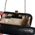 Ann Taylor Black Textured Clutch with gold Chain Strap Photo 5
