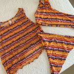 SVN Swim Vibrant Zigzag Bikini Set And Coverup Orange Size M Photo 0