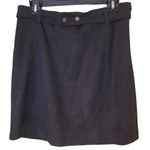 Haute Monde Faux Suede Dark Brown Belted Mini Skirt - Size XL Photo 0