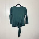 Paperoc Green Blouse Faux Wrap Tie Back Shirt Size M EUC Size M Photo 1