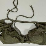 Luna Chick Soluna Swim Olive Gold Iridescent Glitter Ruffle Off-The-Shoulders Bikini Swim Top Bathing Suit Designer Luxury Swimwear Size L ✨ Photo 0