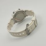 Women’s White Digital Sports Watch WR St. Steel 35mm Working New Battery Photo 5