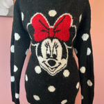 H&M Disney collab Minnie Mouse coquette whimsical polkadot wool furry sweater s Photo 0
