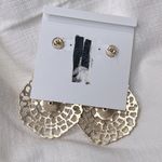 Badgley Mischka (BELLE) Earrings Statement Boho Rhinestone Sterling Silver Posts Photo 2