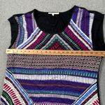 Daniel Rainn Colorful Mixed Print Front Blouse Women's Large Dolman Sleeve Black Photo 4