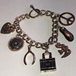 Silver Tone Wishbone Bird Shoe Purse Peace Charm Bracelet Photo 1