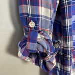 Caslon Shirt Women Plaid Cotton Viscose Size Small Long Sleeve Blue White Red Photo 9