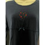 Victoria's Secret Vintage Country Sleep Shirt Navy Embroidered Womens Small Photo 1