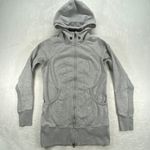 Athleta  Hoodie Full Zip‎ Jacket Thumb Holes Pockets Gray Size S Photo 0
