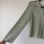 Sigrid Olsen  Cottagecore Viintage Green Crochet Open Knit Cardigan Size Large Photo 1