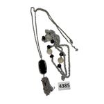 Kendra Scott Rayne Black Tassel Pendant Necklace Silver Tone & matching long sil Photo 6