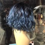 Blue curly Short bob Lacefront wig Ombre Photo 5
