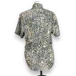 Vintage Leopard Print Blouse Faces Animal Jungle Top Shirt Women Black Tan White Size XL Photo 1