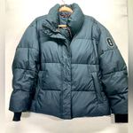 BASS OUTDOOR DISCOVERY PUFFER ZIP SNAP JACKET WOMENS LG BLACK PREOWNED Blue Photo 0