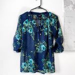 Verve Ami Blue Floral Blouse Photo 0