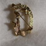 Sarah Coventry Vintage 60's Initial D Bamboo Branch Gold Tone Brooch Like New Photo 2