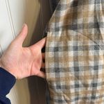 J Jill short sleeve ponte knit grey camel plaid shift dress size small N49 Tan Photo 2