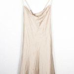 Show Me Your Mumu  Verona Cowl Midi Dress Size Large Satin Slip Champagne Photo 0