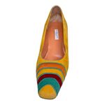 Philippe Model Suede Multicolor Colorblock Heels 37.5 (Fits US 8–8.5) Yellow Photo 1