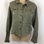 C&C California  Brown Linen Blend Button Down Casual Utility Jacket S NEW Photo 2