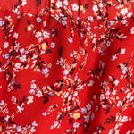 Ann Taylor New Tiered Maxi Skirt Red Floral Size L Large Elastic Waist Photo 3