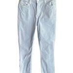 Mother The Mid Rise Dazzler Ankle Fray Hopscotch Stone Blue Corduroy Size 25 Photo 0