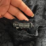 Y2K BLACK FEROCIOUS CHIK SQUARE‎ NECKLINE SHEER FLORAL LACE TANK TOP Size M Photo 7