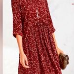 Garnet Hill Bohemian Burgundy Floral Pocket Detail Dress 2 Photo 0