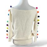 Anthropologie Emilia Pommed Pullover Sweater Small Pom Pom Boat Neck Whimsical Photo 7