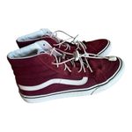 Vans Worlds #1 SkateBoard Maroon Red Shoes with White Trim Size 7.5M/ 9W Photo 6