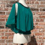 BCX  emerald green blouse with gold chain hardware / S / Excellent condition Photo 4