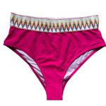 Aimage Women's High Waist Two Piece Bikini Set Aztec Swimsuit Pink L Large NEW Photo 3