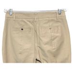 White House | Black Market WHBM The Straight Crop Stretch Beige Pants Snap Buttons Back Pockets Womens 6 Photo 2