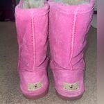 BEARPAW Elle short Wide Cadet Fur-Lined Pink Suede Boots Photo 5