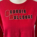 Las Olas  Georgia Bulldogs Cropped Squin Logo TShirt Red Size Medium Photo 1
